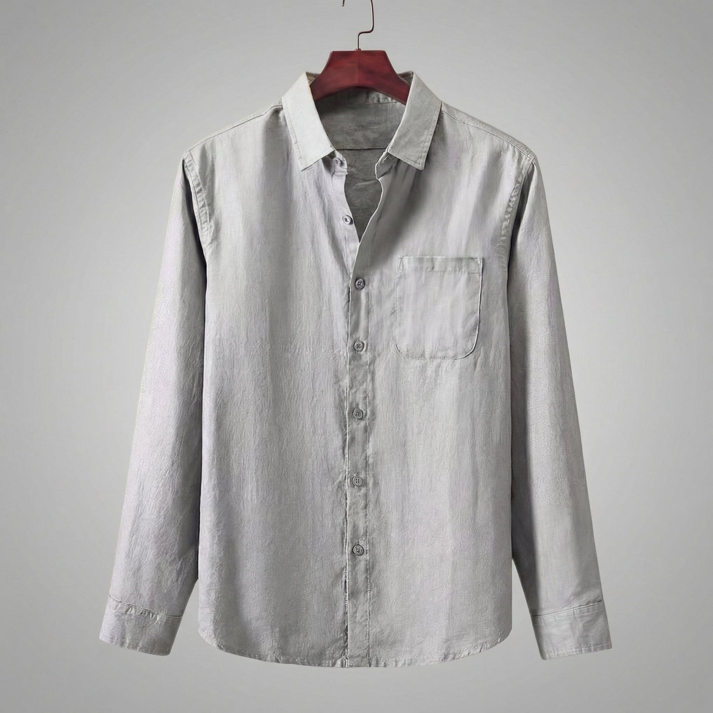 Mikel | Camicia di lino a maniche lunghe da uomo con tasca sul petto