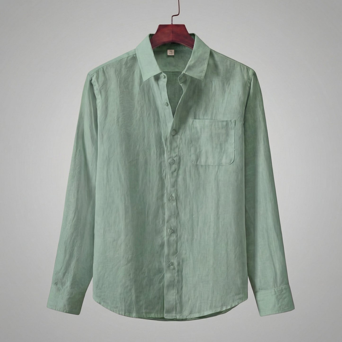 Mikel | Camicia di lino a maniche lunghe da uomo con tasca sul petto