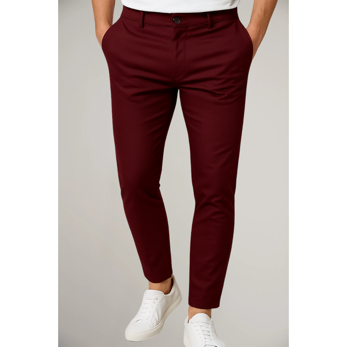 Rodrigo | Pantaloni chinos da uomo con vita media, taglio slim