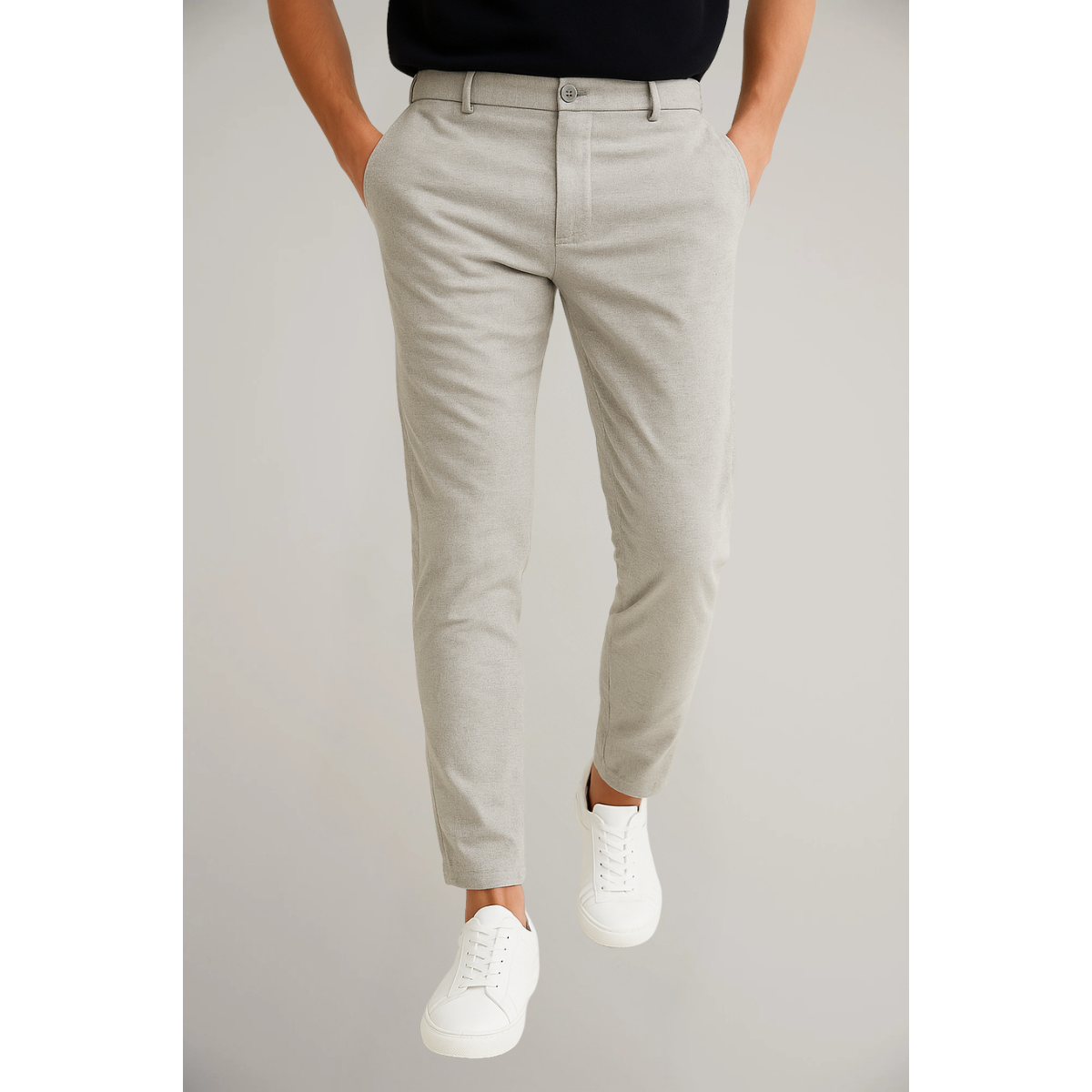 Rodrigo | Pantaloni chinos da uomo con vita media, taglio slim