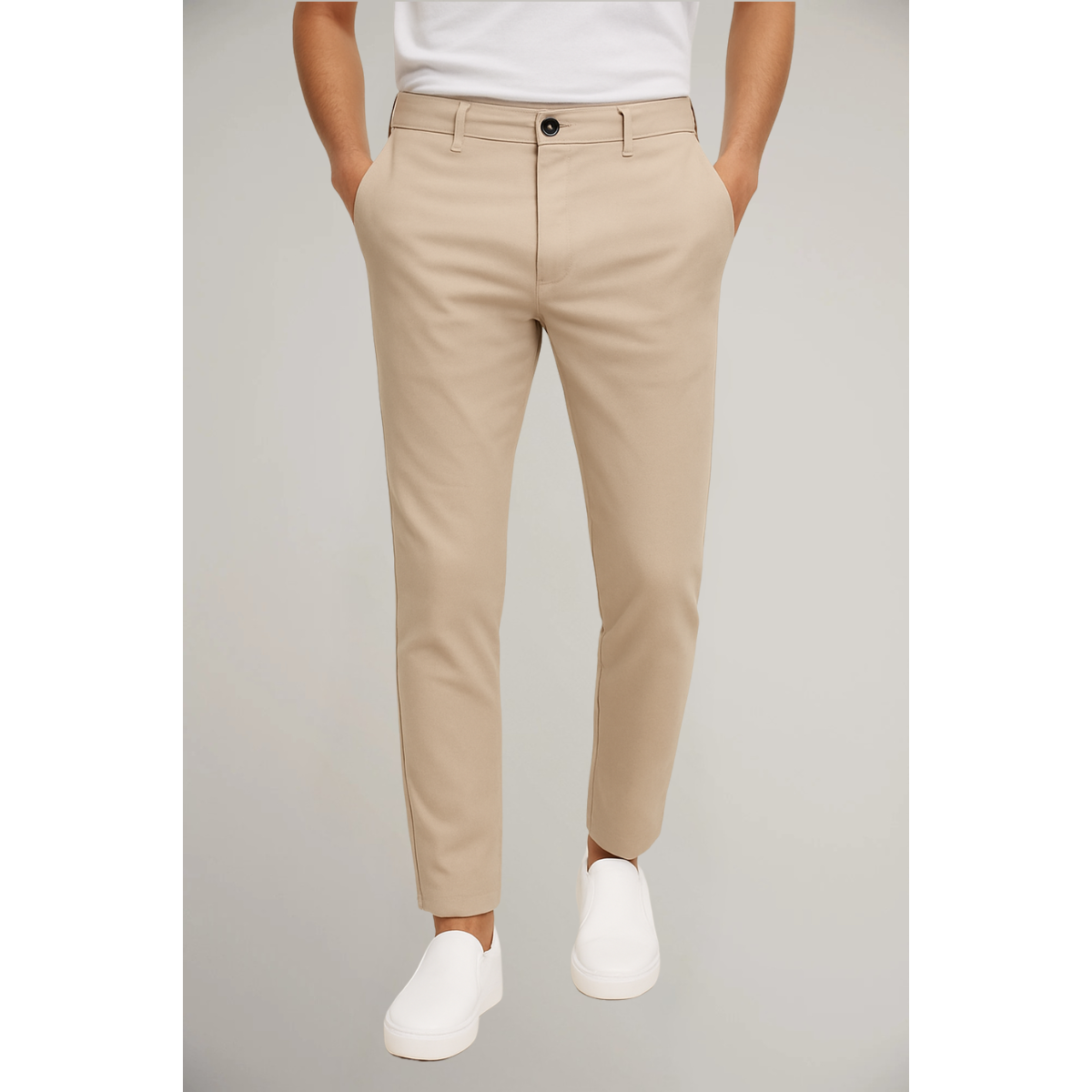 Rodrigo | Pantaloni chinos da uomo con vita media, taglio slim
