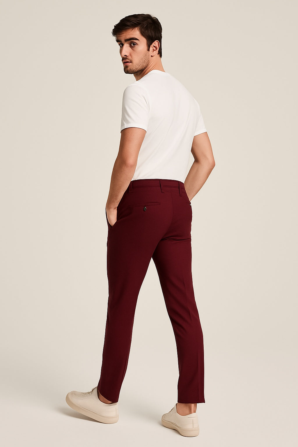 Rodrigo | Pantaloni chinos da uomo con vita media, taglio slim