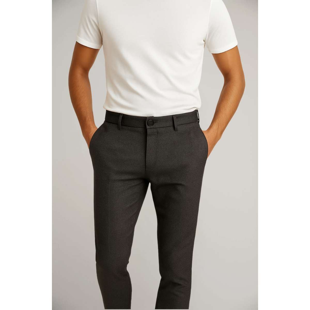 Rodrigo | Pantaloni chinos da uomo con vita media, taglio slim