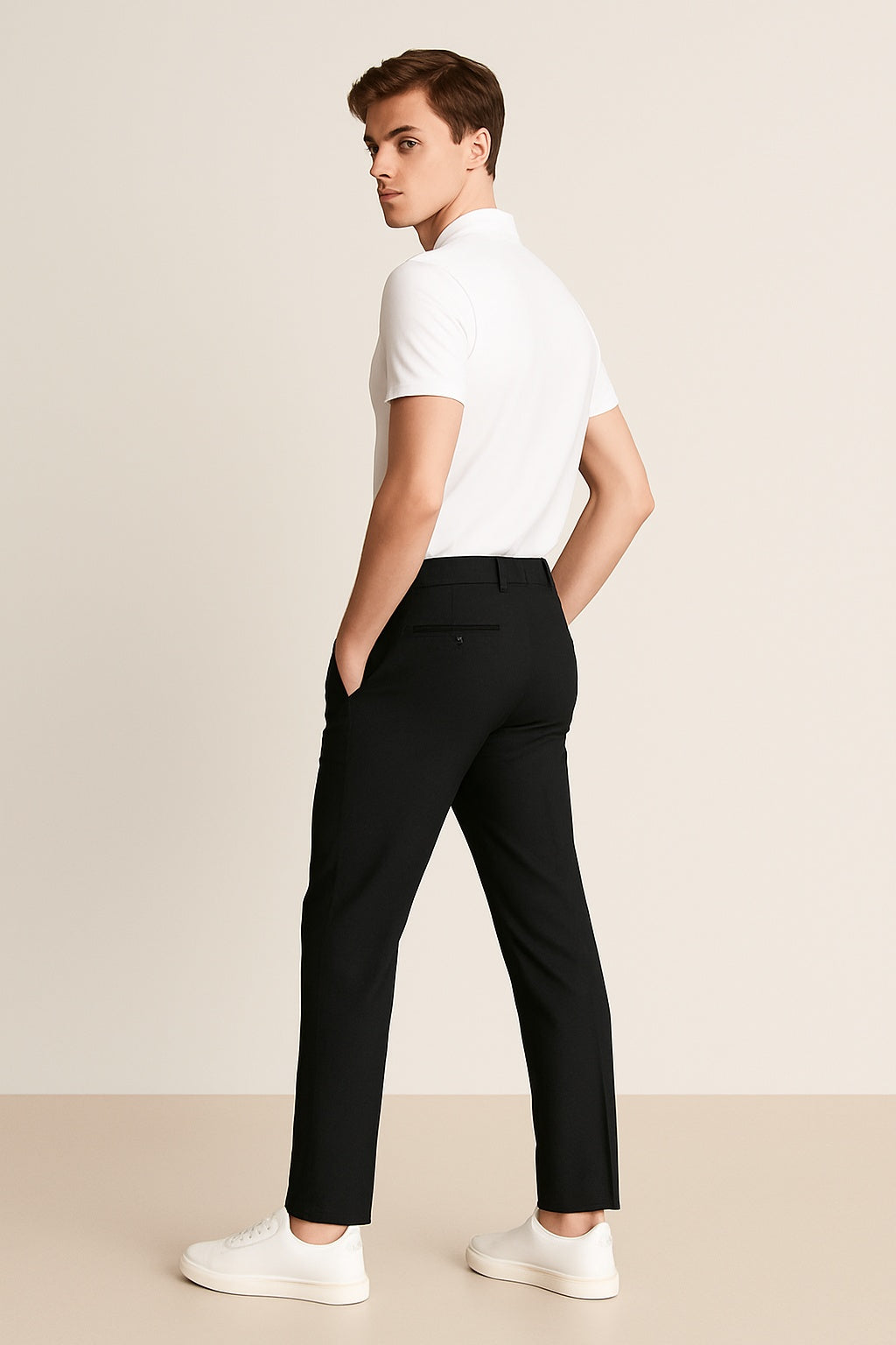 Rodrigo | Pantaloni chinos da uomo con vita media, taglio slim