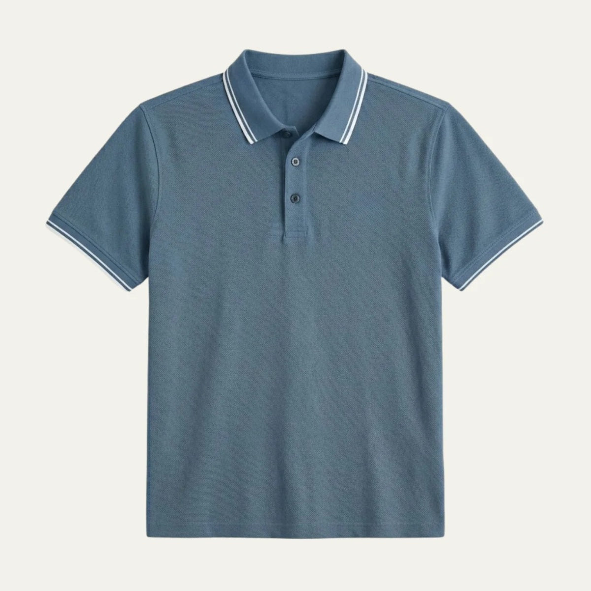 Rubén | Polo in cotone a manica corta da uomo con colletto a righe contrastanti