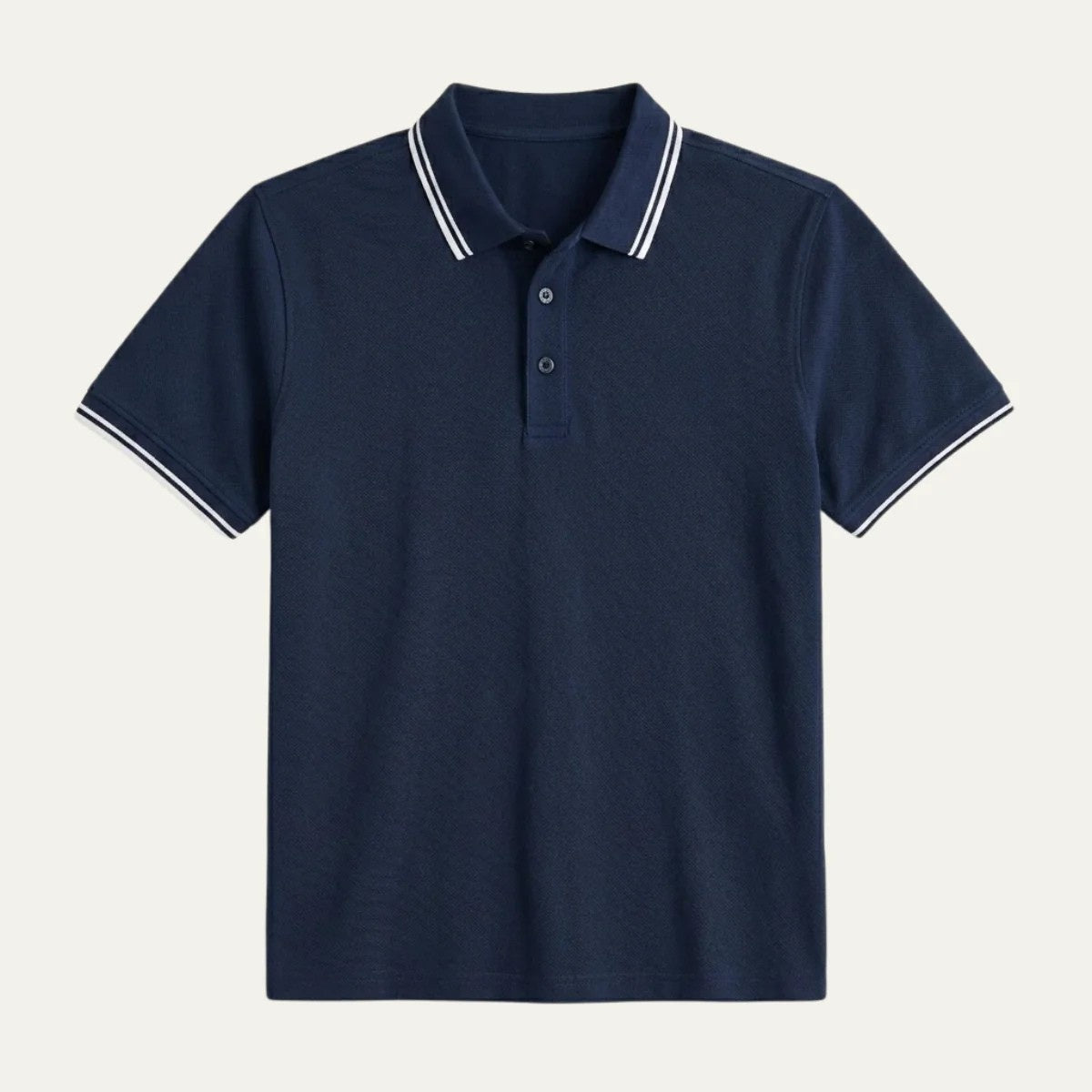 Rubén | Polo in cotone a manica corta da uomo con colletto a righe contrastanti