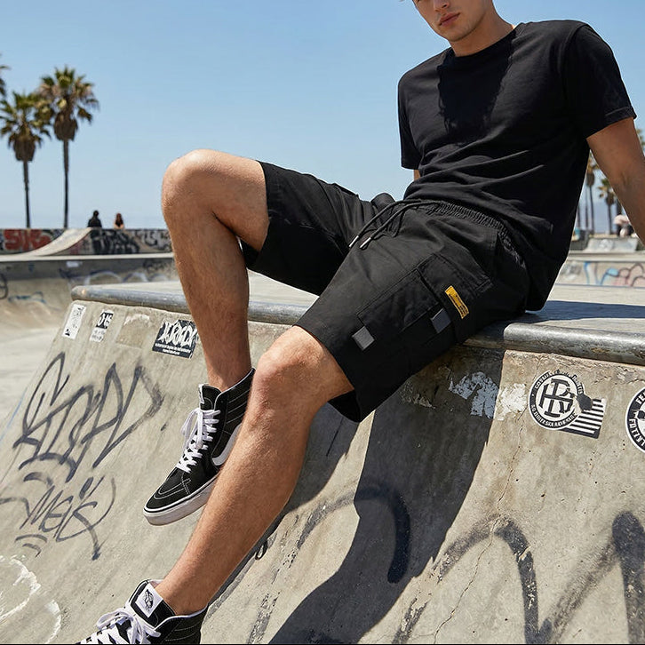 Matias -Shorts cargo casual per uomo con cordino – tasche multifunzionali pratiche, cuciture rinforzate e taglio largo