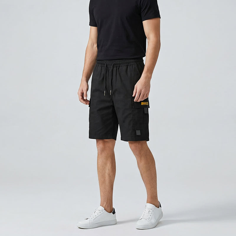 Matias -Shorts cargo casual per uomo con cordino – tasche multifunzionali pratiche, cuciture rinforzate e taglio largo