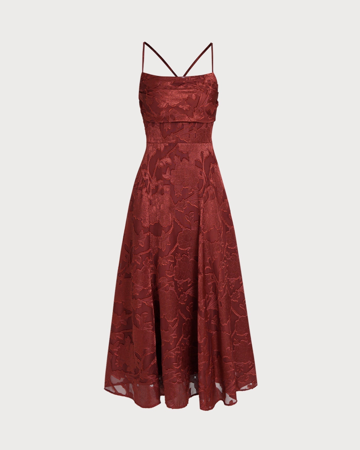 Aitana - Vestito lungo con stampa floreale a forma di croce